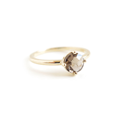 Four Claw Round Checkerboard Smokey Quartz
